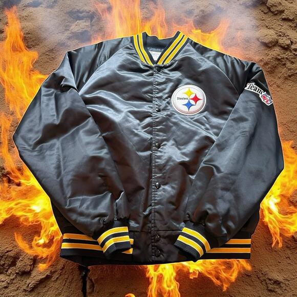 Vintage 1990’s Pittsburgh Steelers NFL Chalk Line Satin Jacket Men’s XL - Picture 1 of 6